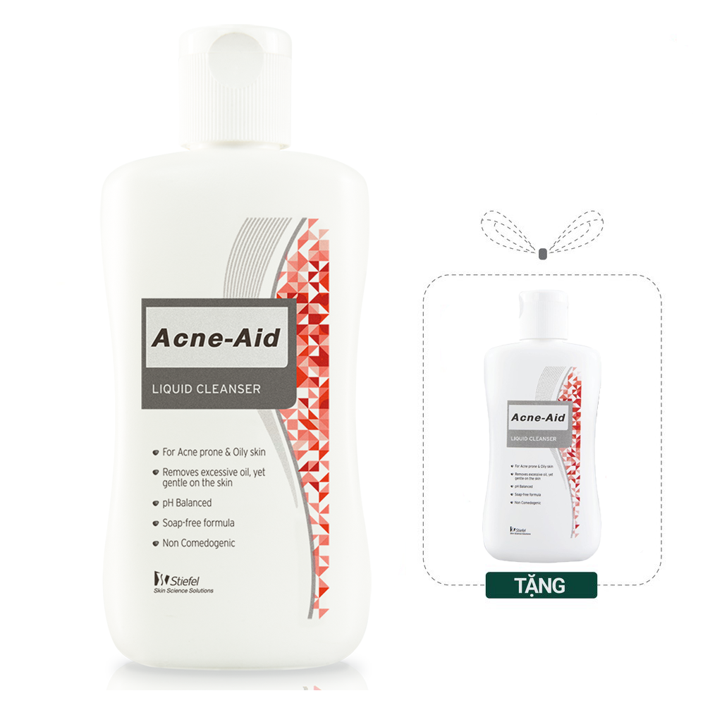 GSK ACNE-AID LIQUID CLEANSER 100ML SỮA RỬA MẶT LÀM SẠCH VÀ GIẢM MỤN 100ML TẶNG 1 CHAI 30ML