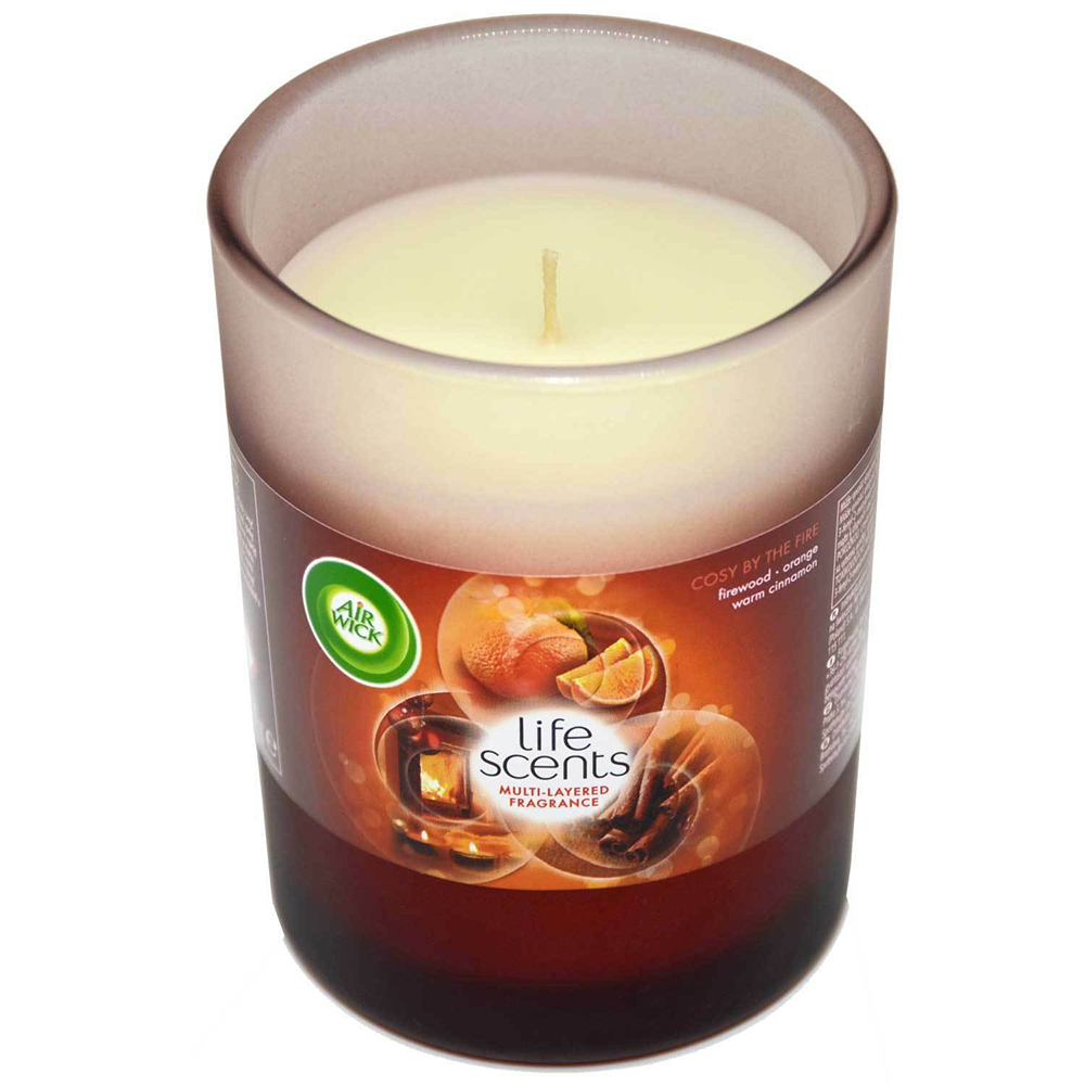 Ly nến thơm tinh dầu Air Wick Cosy by the Fire 185g QT04253 - cam, quế, hồi