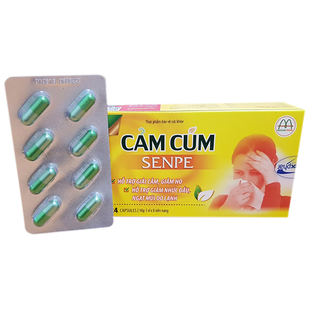 Cảm Cúm SENPE Hỗ Trợ Giải Cảm, Giảm Ho, Đau Đầu, Ngạt Mũi Do Lạnh Bồi Bổ Cơ Thể, Tăng Đề Kháng Hộp 24 Viên