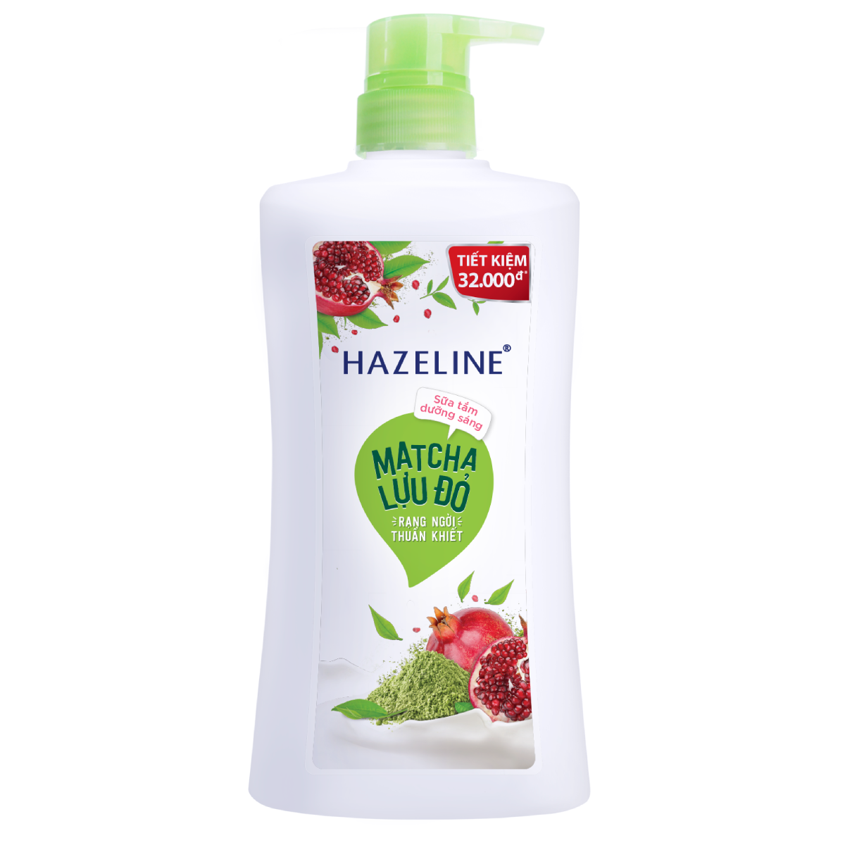 Sữa Tắm Dưỡng Thể Thiên Nhiên Trắng Sáng Da Hazeline Matcha Lựu đỏ Sáng Mịn Rạng Ngời 900g