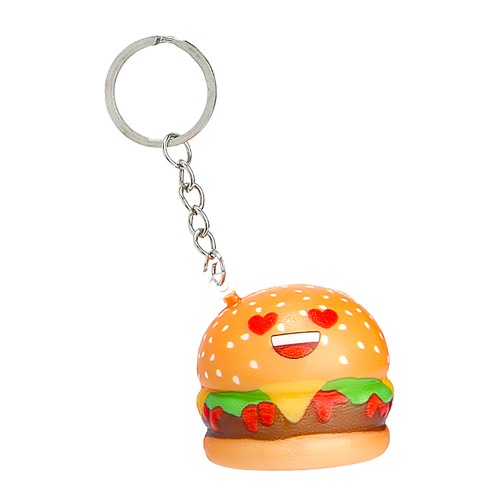 Squishy hambuger mini dạng móc khóa - Giao mặt burger ngẫu nhiên