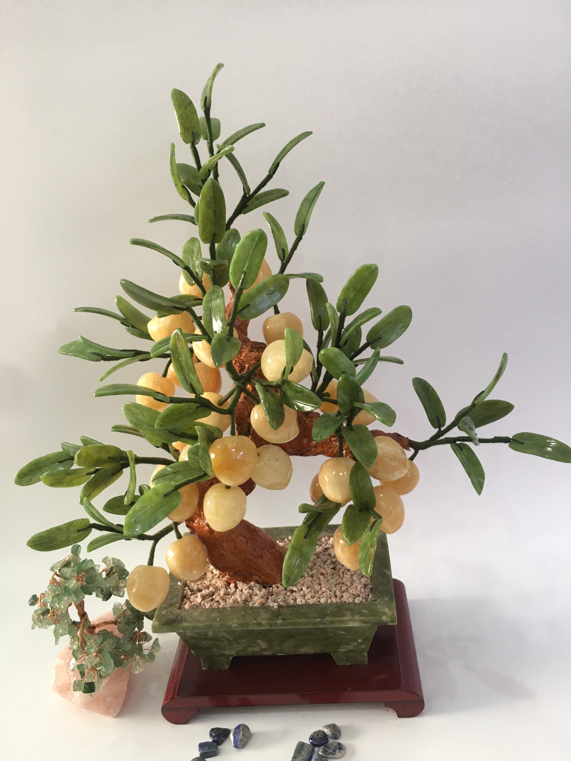 Cây Tài Lộc - Đào đá Ngọc hoàng Long vàng 28 quả- chậu ngọc - Lá Cẩm thạch - cao 48cm - nặng 4,3kg