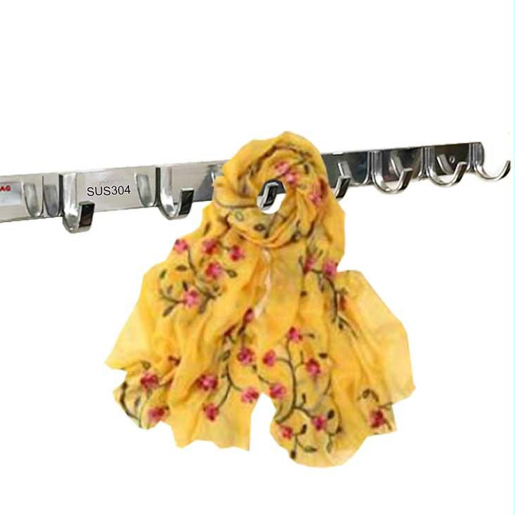 Móc cong treo quần áo KAG-MA77 inox 304 cao cấp dày, móc 9 móc treo đồ nhà tắm
