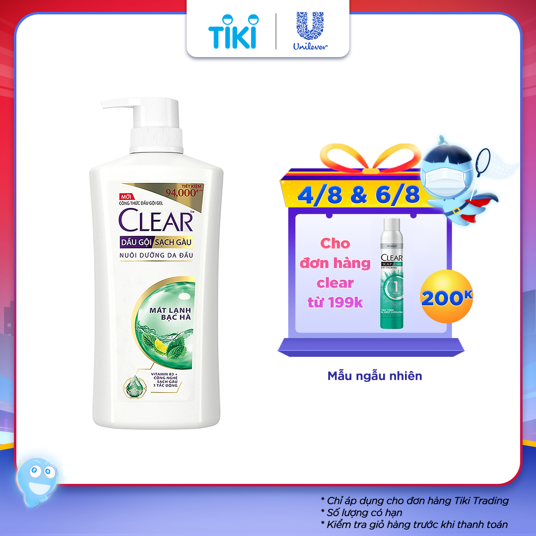 Dầu Gội Clear Mát Lạnh Bạc Hà 630g