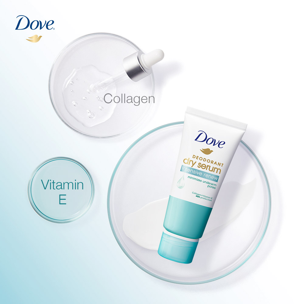 Kem khử mùi Dove tinh chất serum dành cho nữ với Collagen &amp; Vitamin E dưỡng da sáng mịn &amp; thu nhỏ lỗ chân lông, 50ml