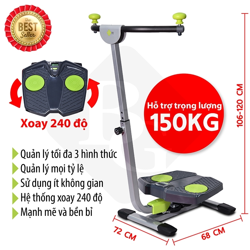 Máy tập thể dục toàn thân BG Mẫu Twister &amp; Shape SP718 (hàng nhập khẩu) tặng kèm 1 bóng tập yoga cao cấp màu ngẫu nhiên