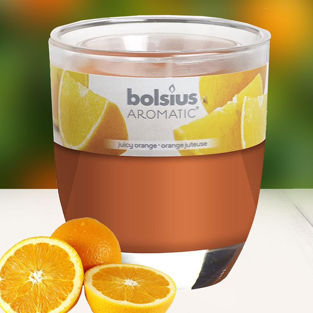 Ly nến thơm tinh dầu Bolsius Juicy Orange 105g QT024343 - hương cam ngọt