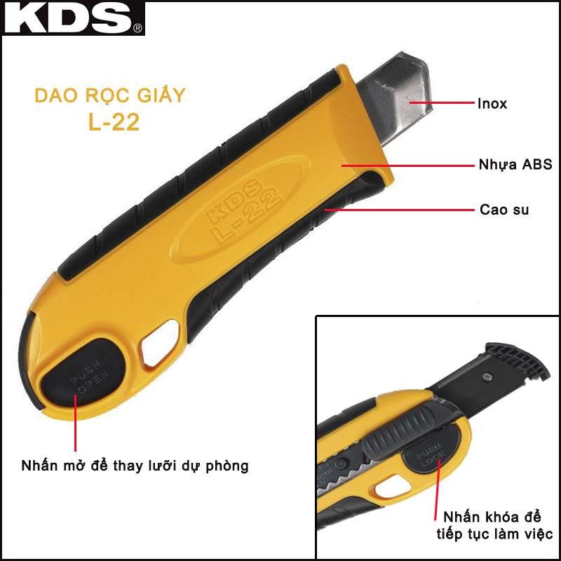 DAO RỌC GIẤY KHÓA TỰ ĐỘNG L-22