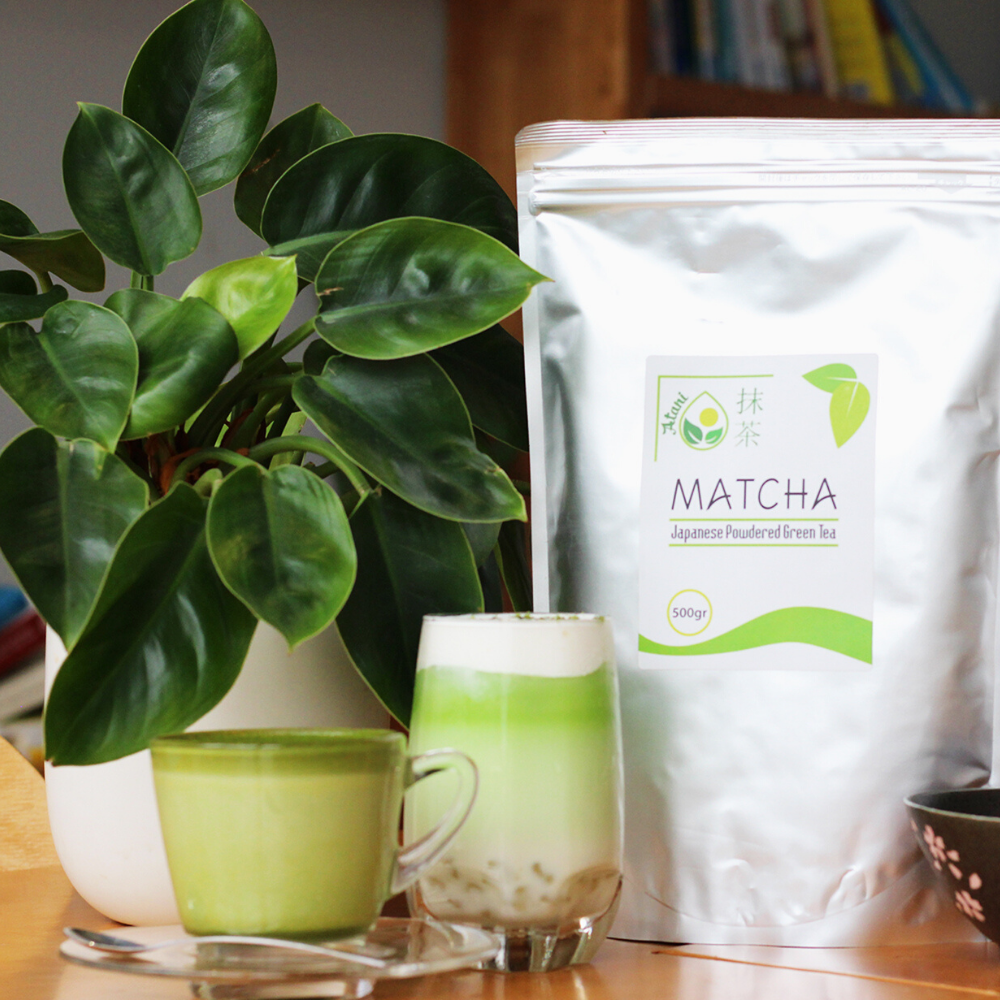 Bột Trà Xanh Nhật Bản Matcha Atani - 100% bột Matcha tự nhiên - Gói 500g / Hàng nhập khẩu trực tiếp từ Nhật Bản