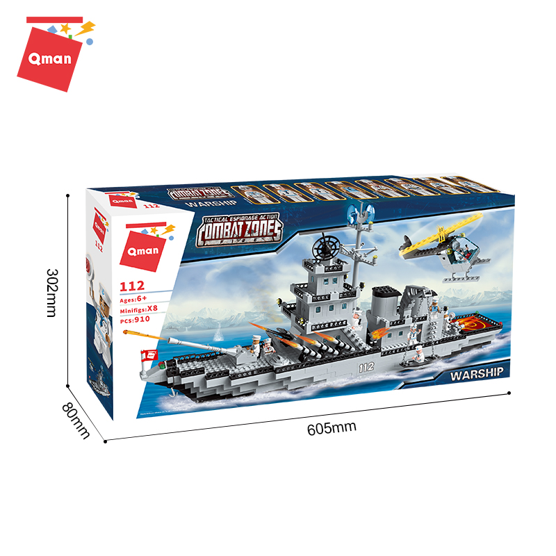 Đồ chơi lắp ghép, xếp hình Qman – Chiến hạm 112