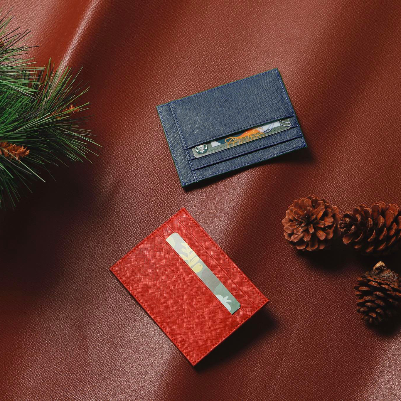 VÍ MINI ĐỰNG THẺ Bóp Cardholder ZERO Da Saffiano Nhập Khẩu Cao Cấp Chống Thấm Nước Unisex Nam Nữ Chuẩn Nome DOLANTO