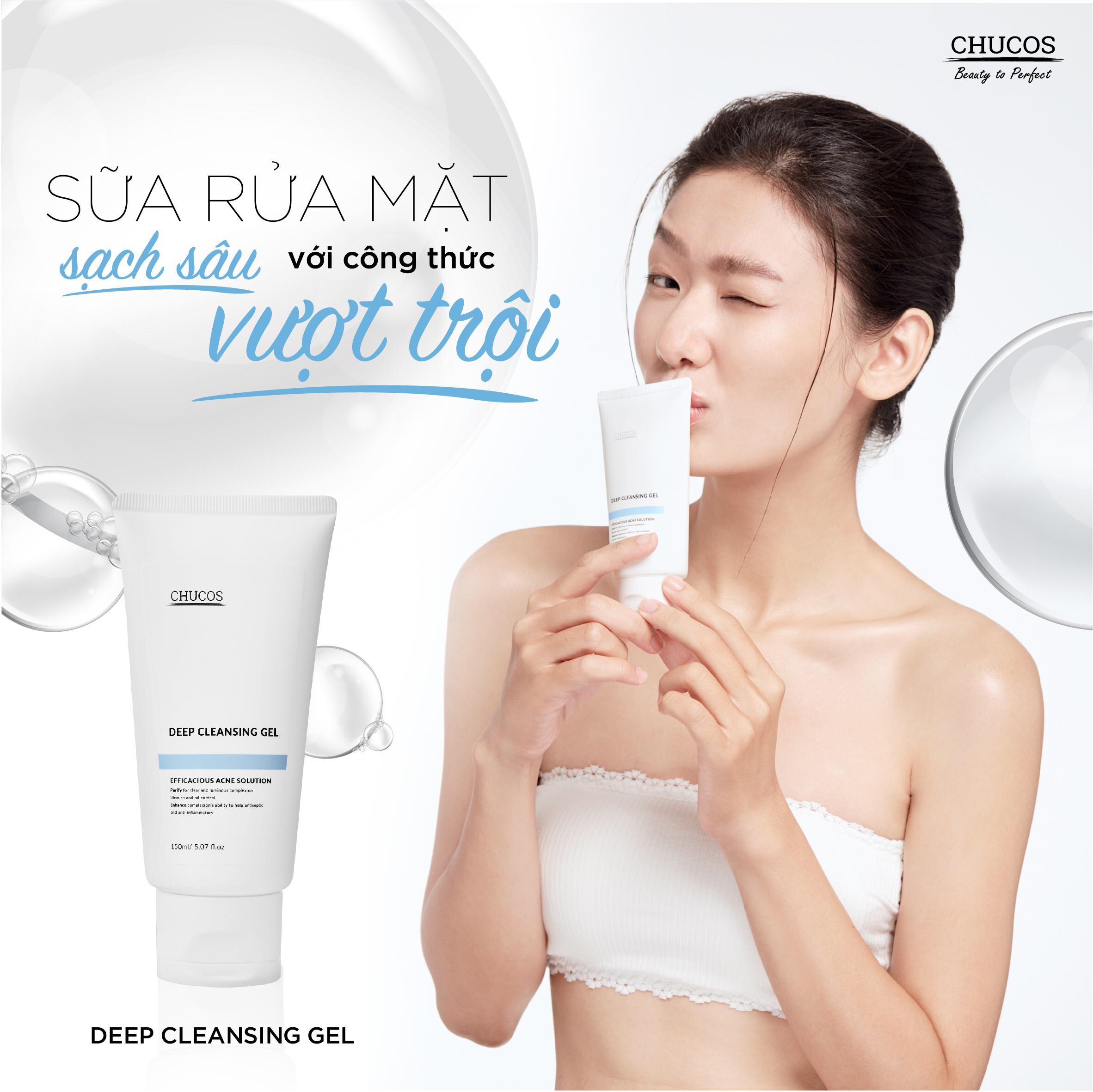 GEL rửa mặt dịu nhẹ dành cho da mụn CHUCOS DEEP CLEANSING GEL (150ml)