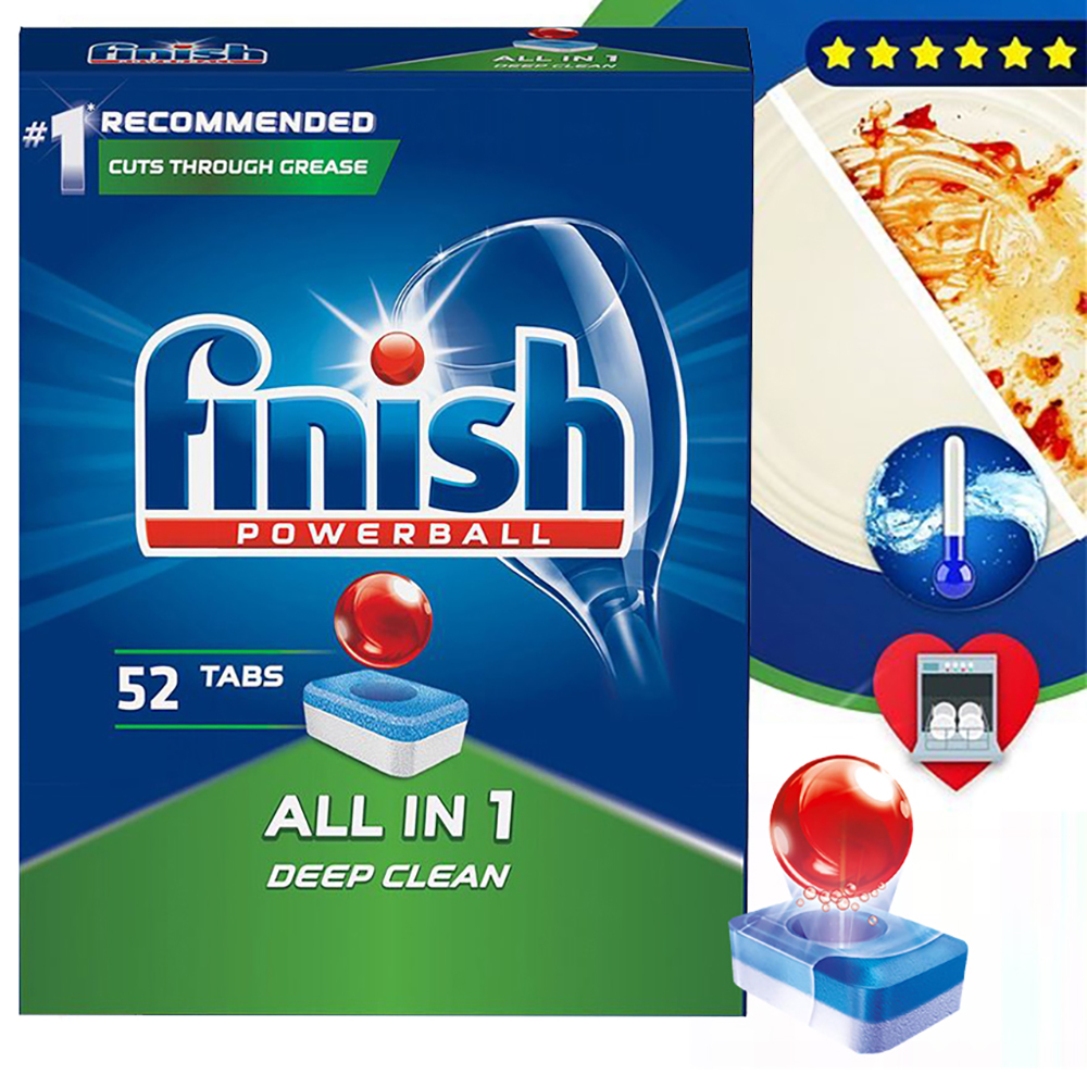 Hộp 52 viên rửa chén Finish All In 1 Dishwasher Tablets QT028268