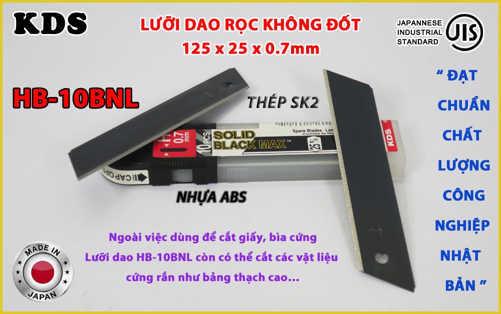 LƯỠI DAO KHÔNG ĐỐT 25mm KDS HB-10BNL