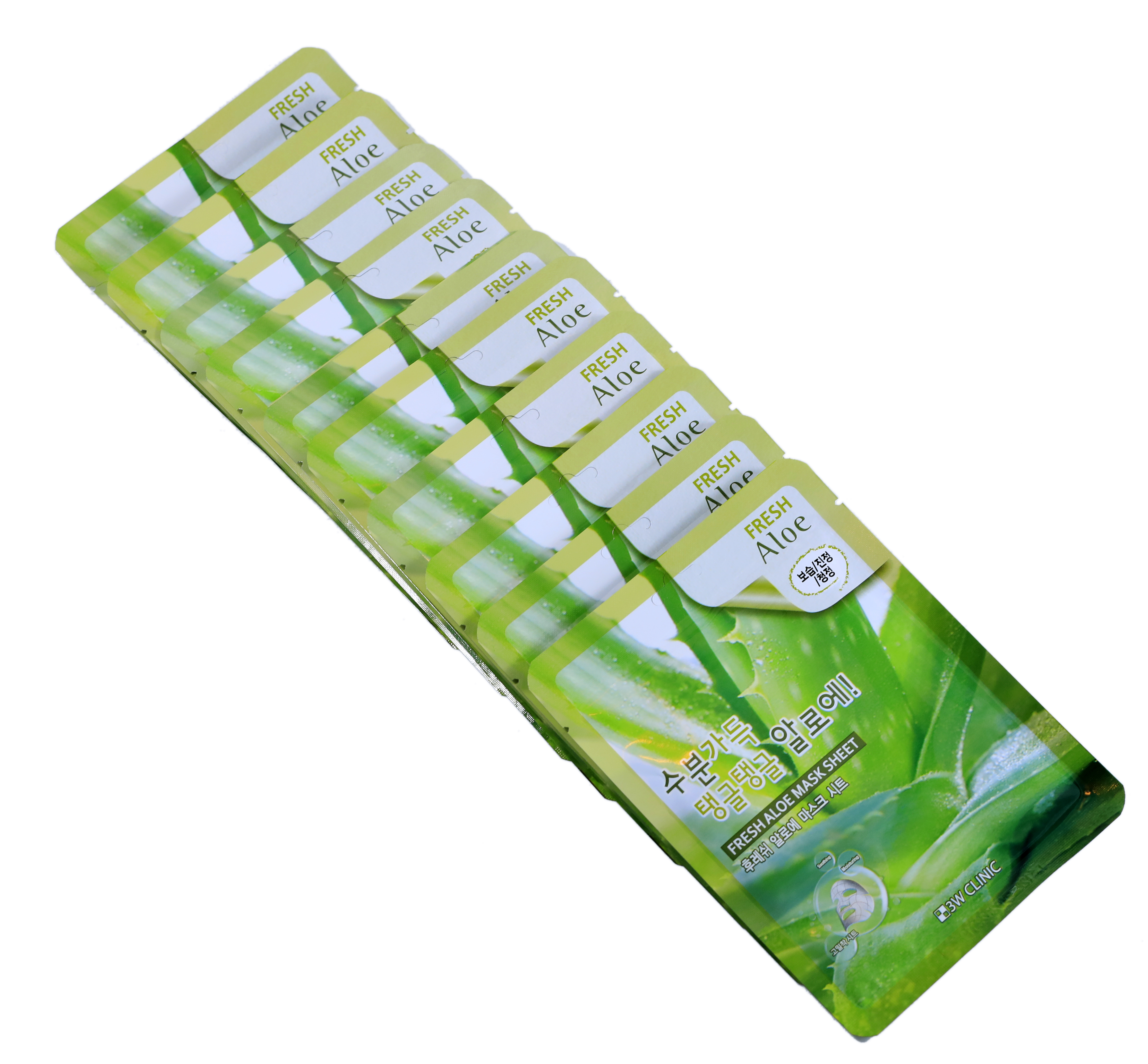 Combo 10 Túi mặt nạ giấy dưỡng ẩm -Mặt nạ dưỡng da chiết xuất từ lô hội 3W Clinic Hàn Quốc 23mlx10