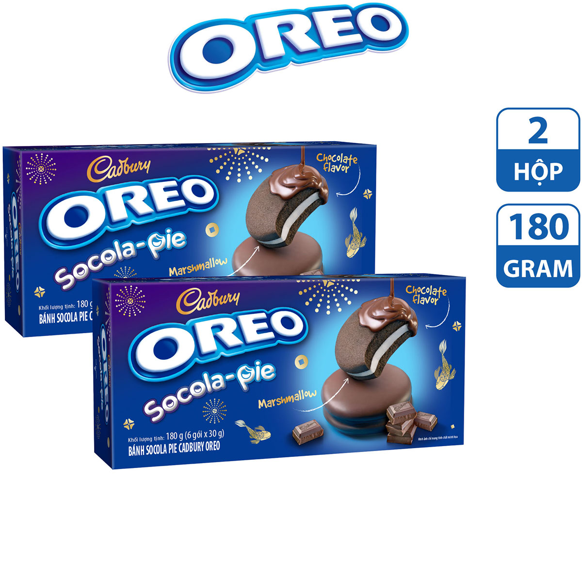 Combo 2 Hộp Bánh OREO Socola Pie 2x180g