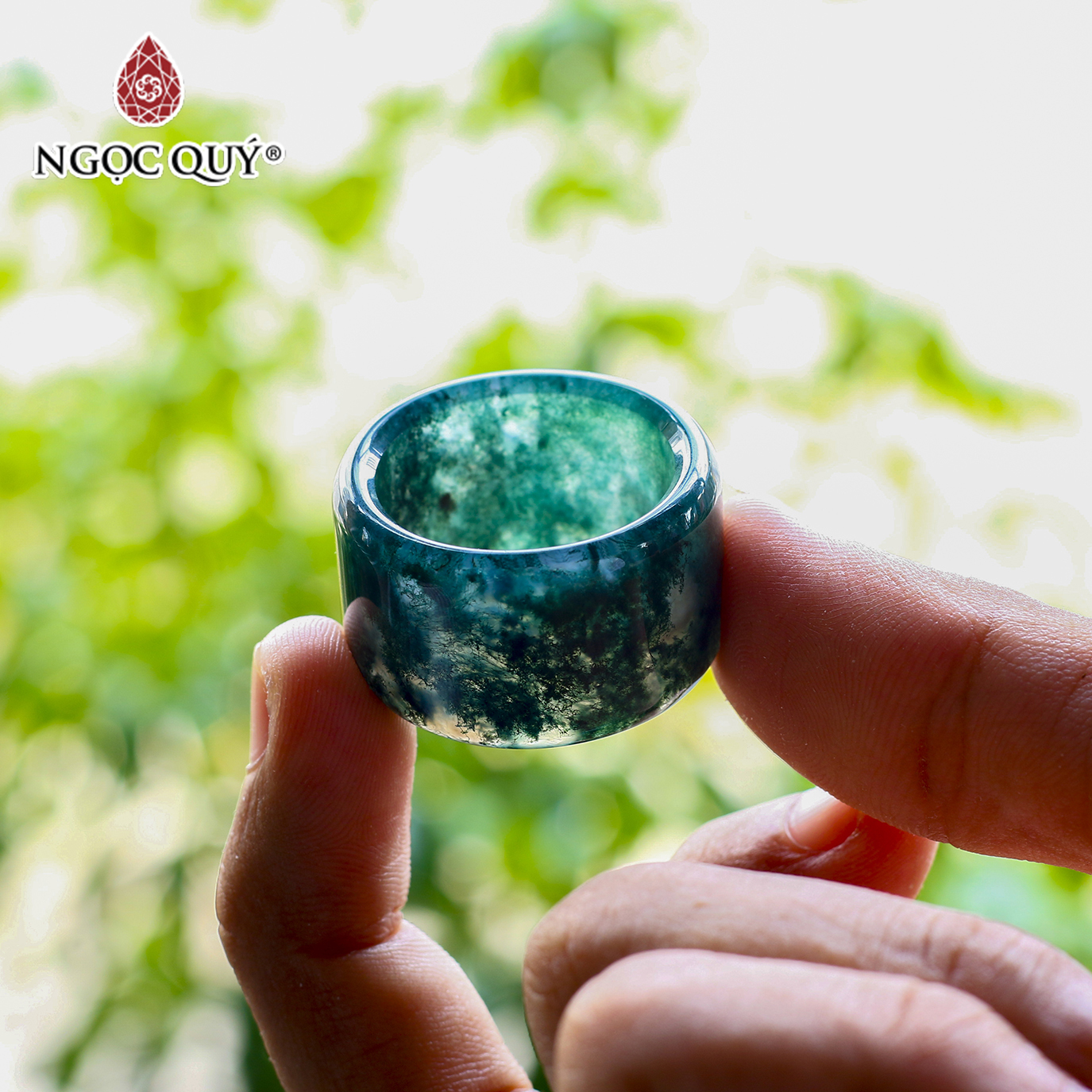 Nhẫn nam càng long đá băng ngọc thủy tảo - Ngọc Quý Gemstones