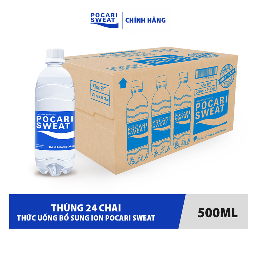 Thùng 24 Chai Thức Uống Bổ Sung ION Pocari Sweat (500ml / Chai)