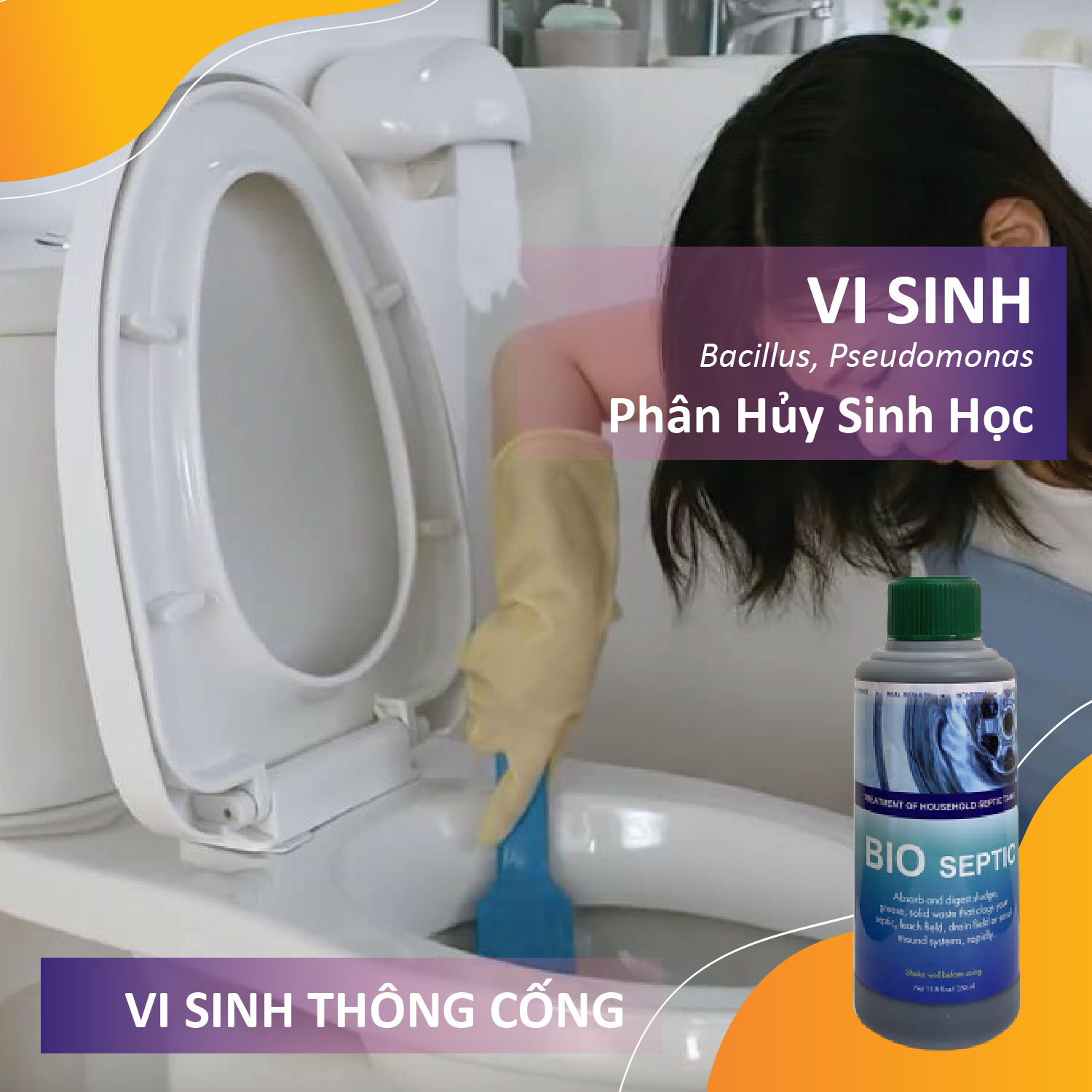 Vi sinh thông cống, xử lý hầm cầu, bể phốt, tự hoại BIO - SEPTIC - Chai 350ml