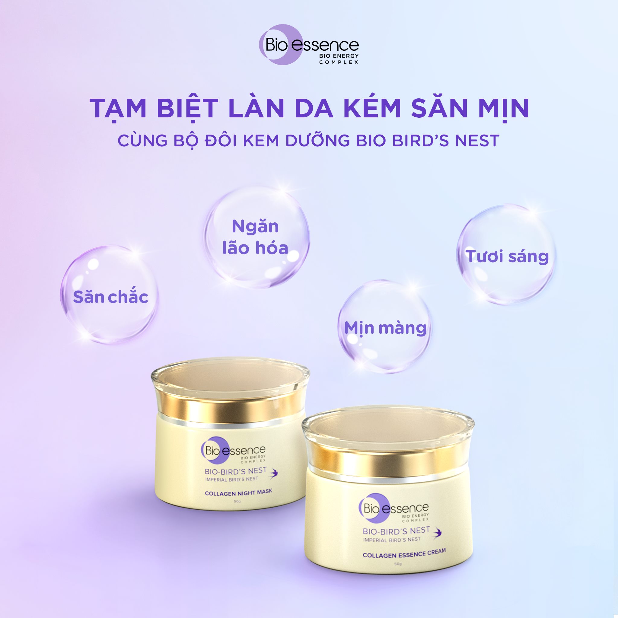 Bộ dưỡng da tươi sáng căng mọng Bio-Essence Bio-Bird's Nest