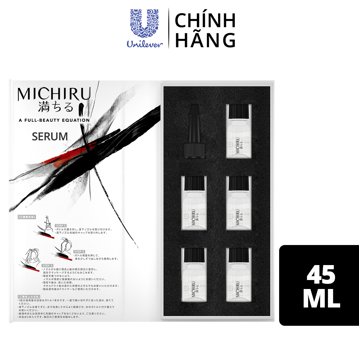 Tinh Chất Serum Michiru Giúp Mọc 2,721 Sợi Tóc Sau 1 Tháng Với Hoạt Chất Dynazinc 45ml