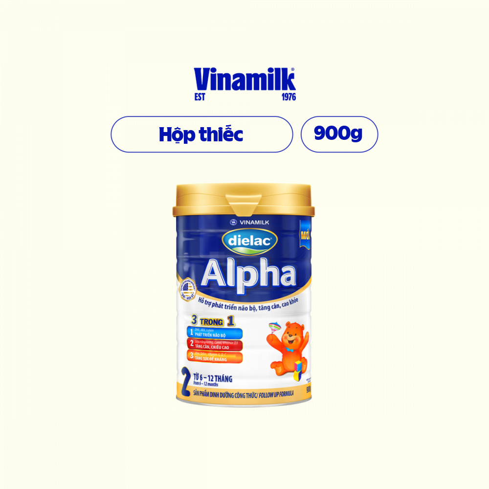 Sữa Bột Vinamilk Dielac Alpha 2 - Hộp Thiếc 900g