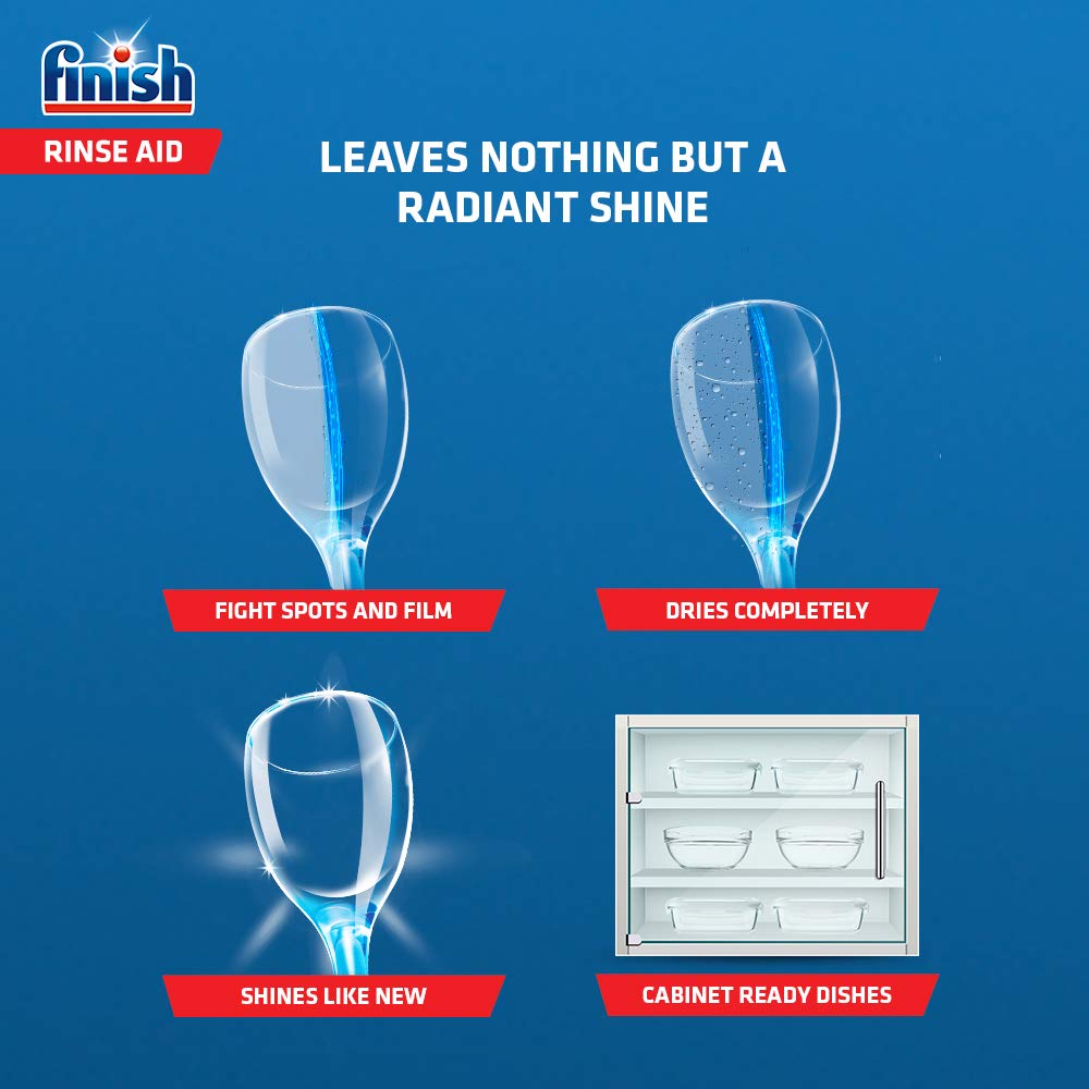 Nước làm bóng và khô chén, đĩa Finish Dishwasher Shine & Dry Lemon 800ml QT004996 - hương chanh