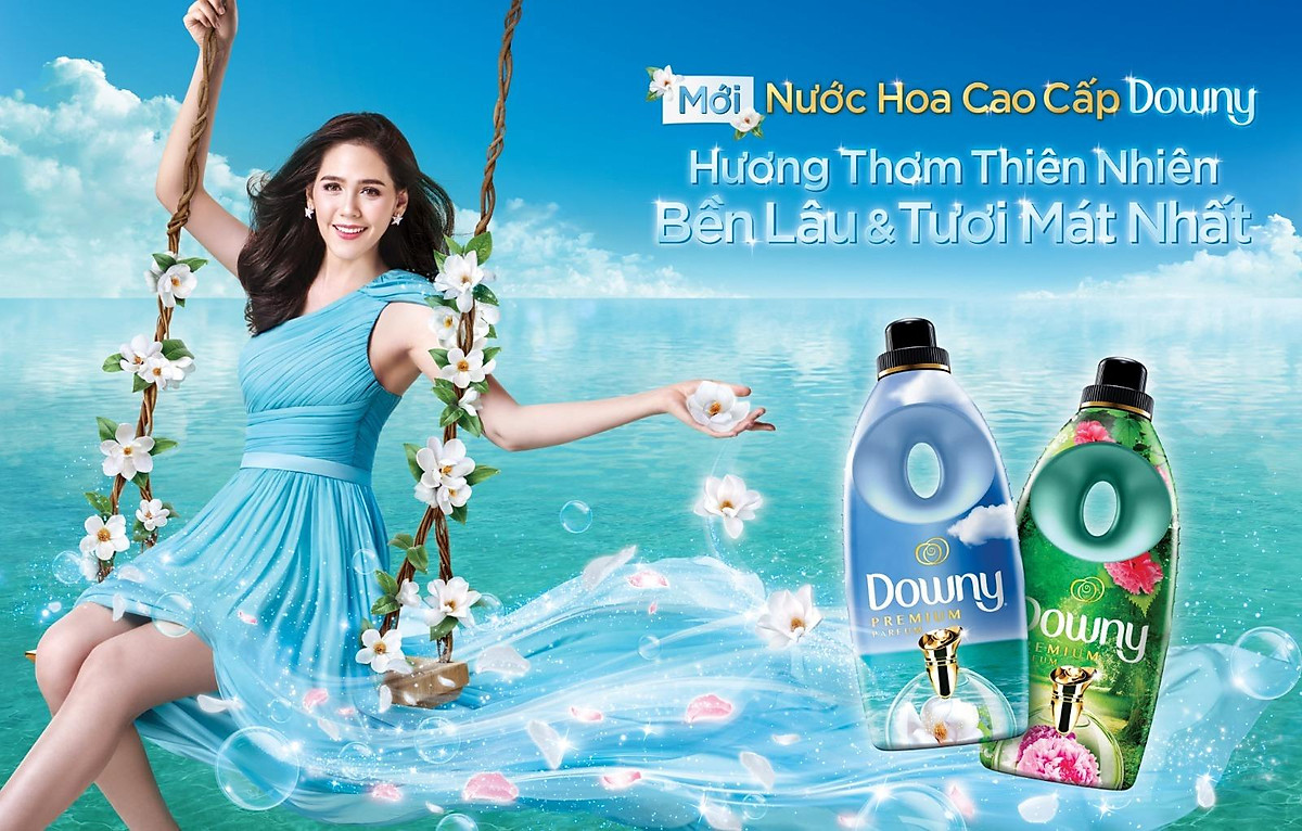 Nước Xả Vải Downy Đại Dương Xanh đậm đặc Dạng Túi 2.1L