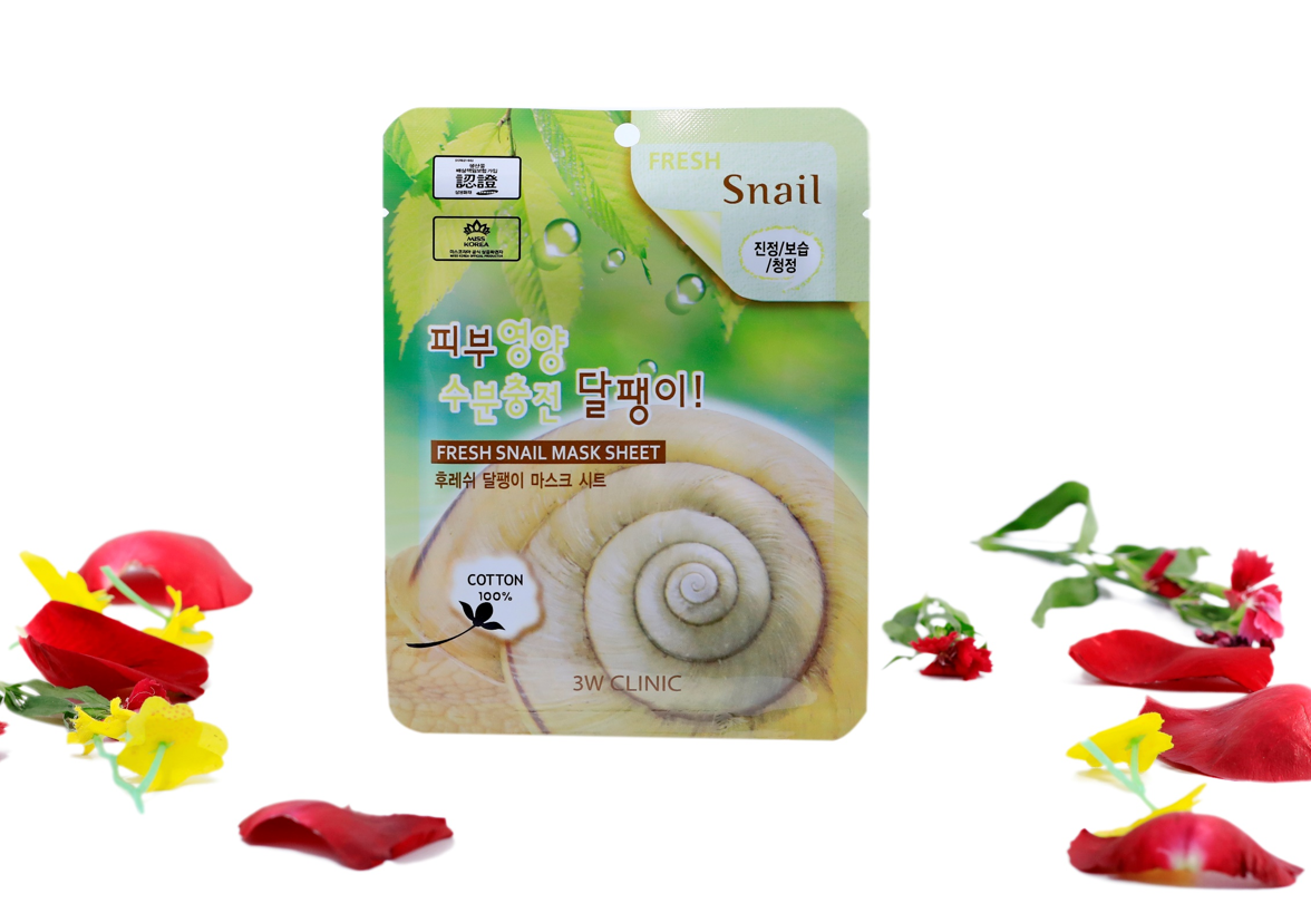 Combo 10 Mặt nạ chiết xuất từ dịch nhầy ốc sên 3W CLINIC Hàn Quốc 23mlx10
