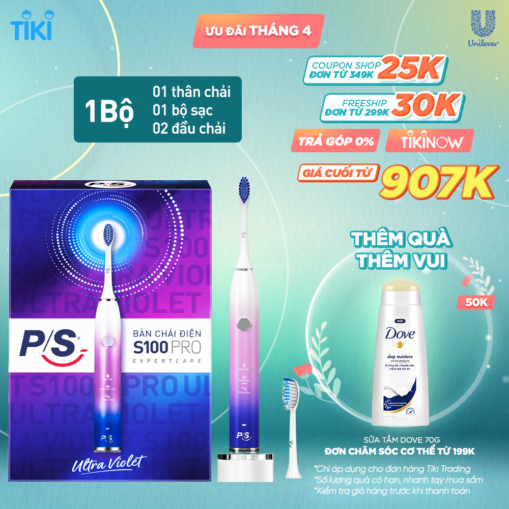 Bàn Chải Điện P/S S100 PRO - Phiên Bản Ultra Violet Giới Hạn - Sạch chuẩn sóng âm