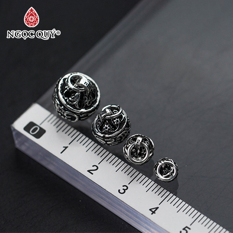 Combo 2 cái charm bạc hình chuông tròn mặt treo - Ngọc Quý Gemstones