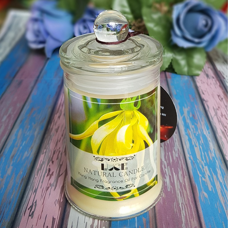 Nến thơm lọ thủy tinh ngọc lan không khói Ecolife - Aroma Candles Ylang Ylang Jar