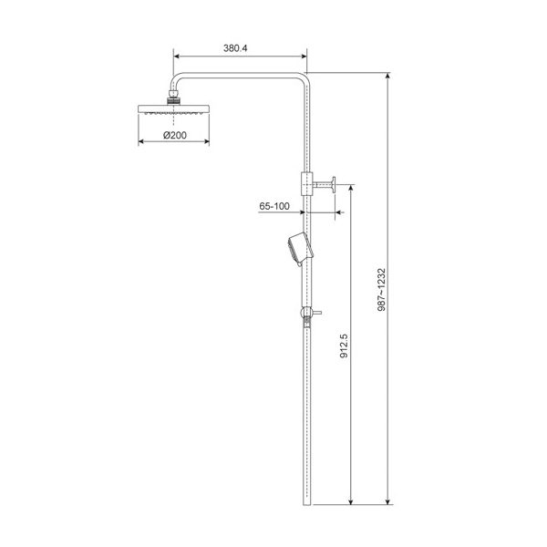 Bộ sen cây nhiệt độ phun mưa nóng lạnh American Standard WF-4948(FFAS4948)/A-6110.978.904 Moonshadow D200