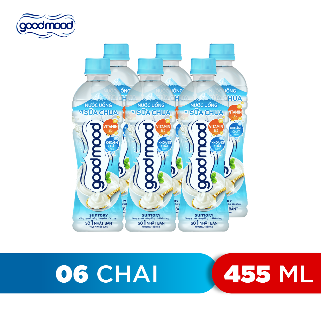 Lốc 6 Chai Nước Uống Vị Sữa Chua Good Mood (455ml/Chai