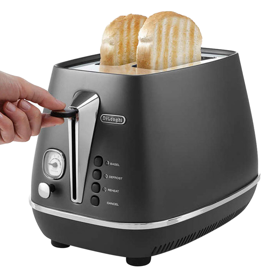 Máy Nướng Bánh Mì Distinta Delonghi CTI 2103.BK (900W) - Đen - Hàng Chính Hãng