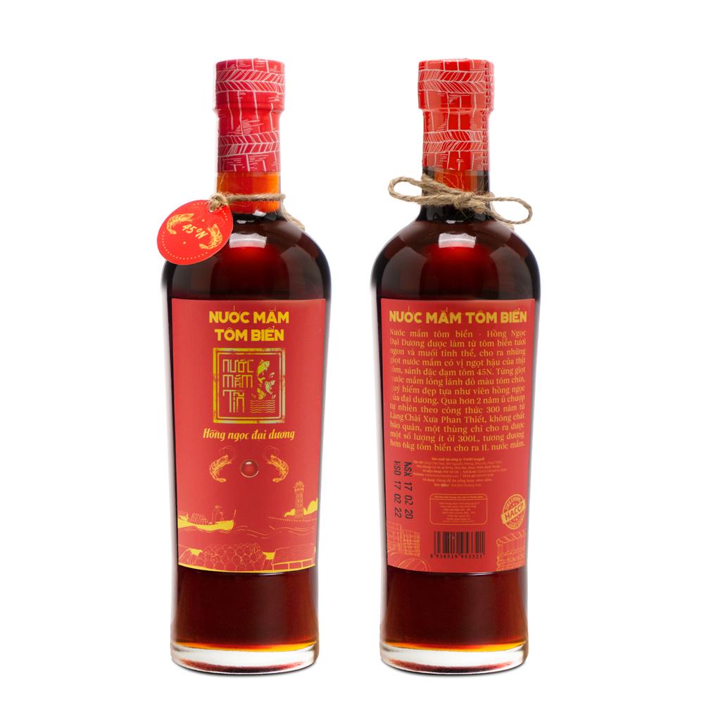 Đặc Sản Phan Thiết - Nước Mắm Tĩn Tôm Biển Độ Đạm 45N Tự Nhiên Chai 500Ml Hồng Ngọc Đại Dương Nước Mắm Nguyên Chất Truyền Thống Sạch Cốt Nhĩ Đặc Biệt Từ Tôm Biển Tươi Không Chất Bảo Quản.