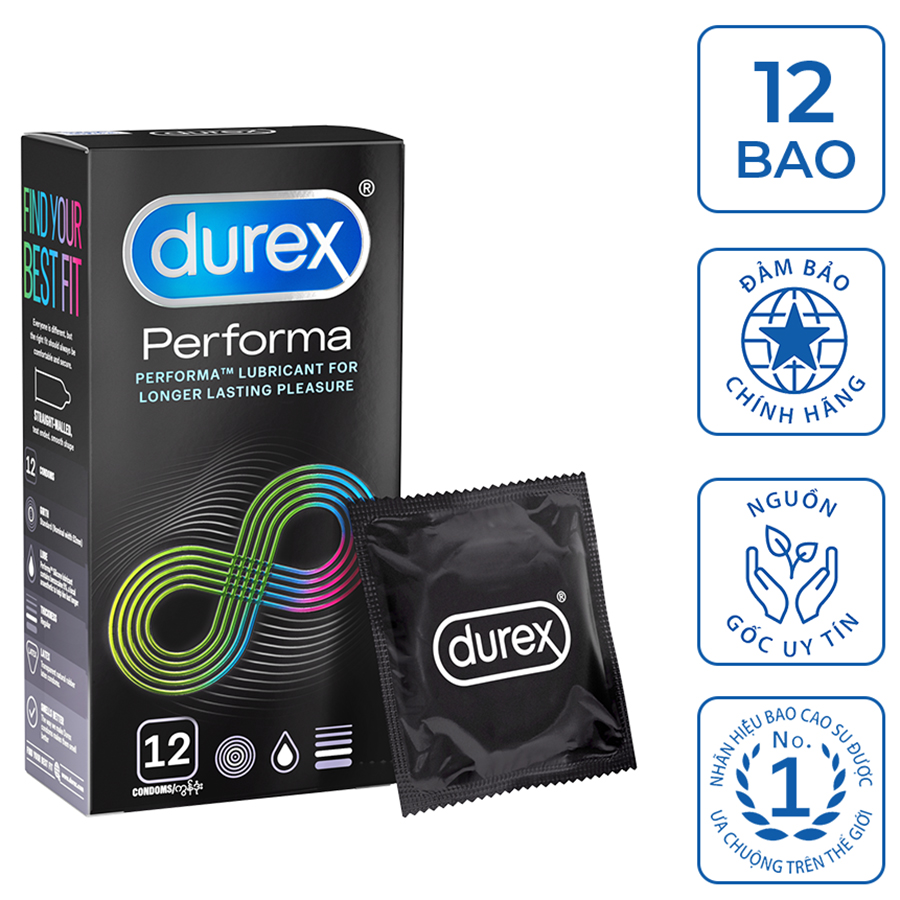 Hình ảnh Bao cao su Durex Performa 12 bao