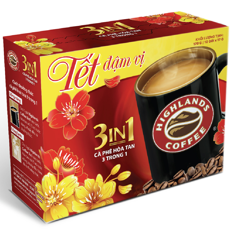 Cà phê Highlands coffee 3in1 hòa tan (10 gói x 17g)