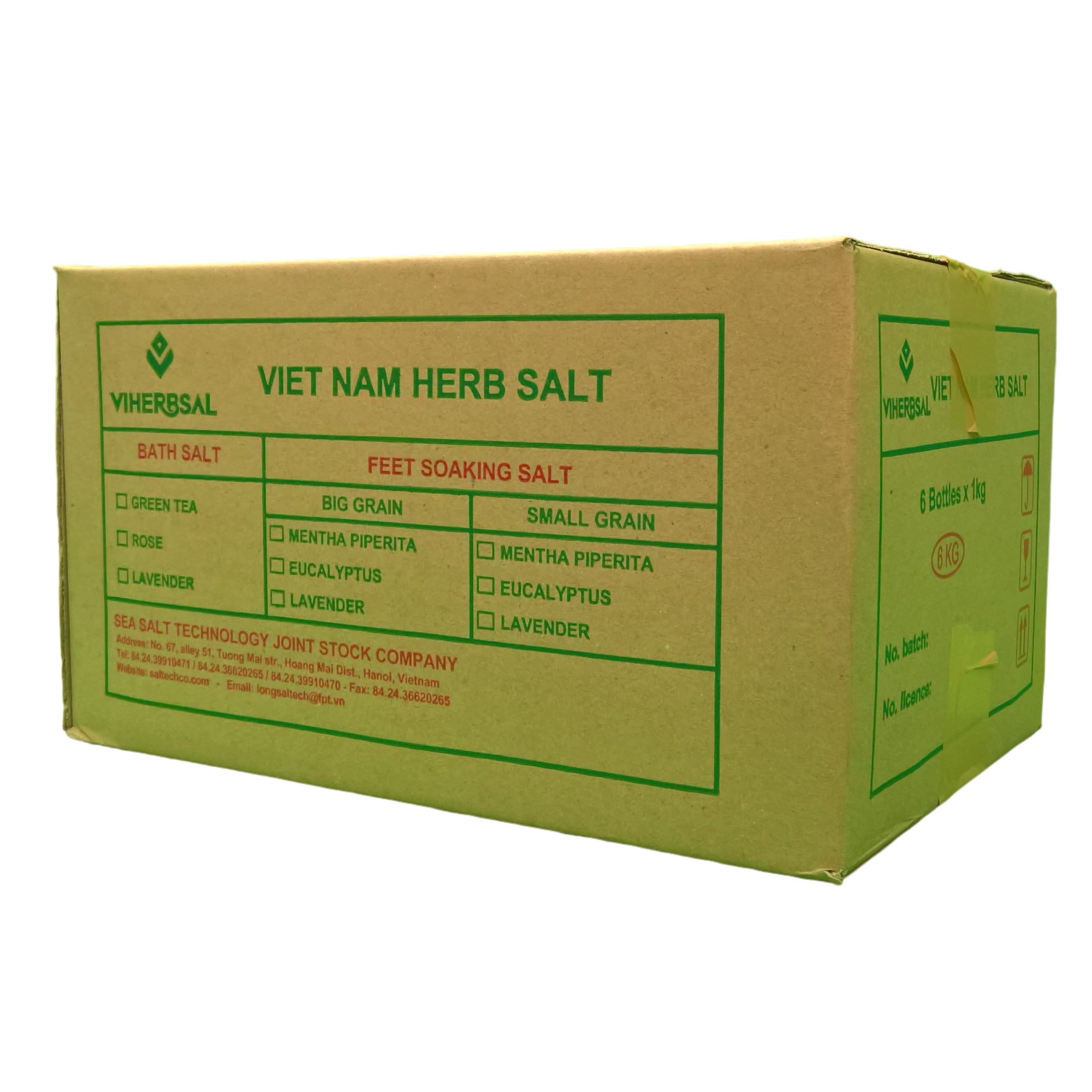 Thùng Muối ngâm chân Oải Hương 6 Lọ - 1kg/ Lọ