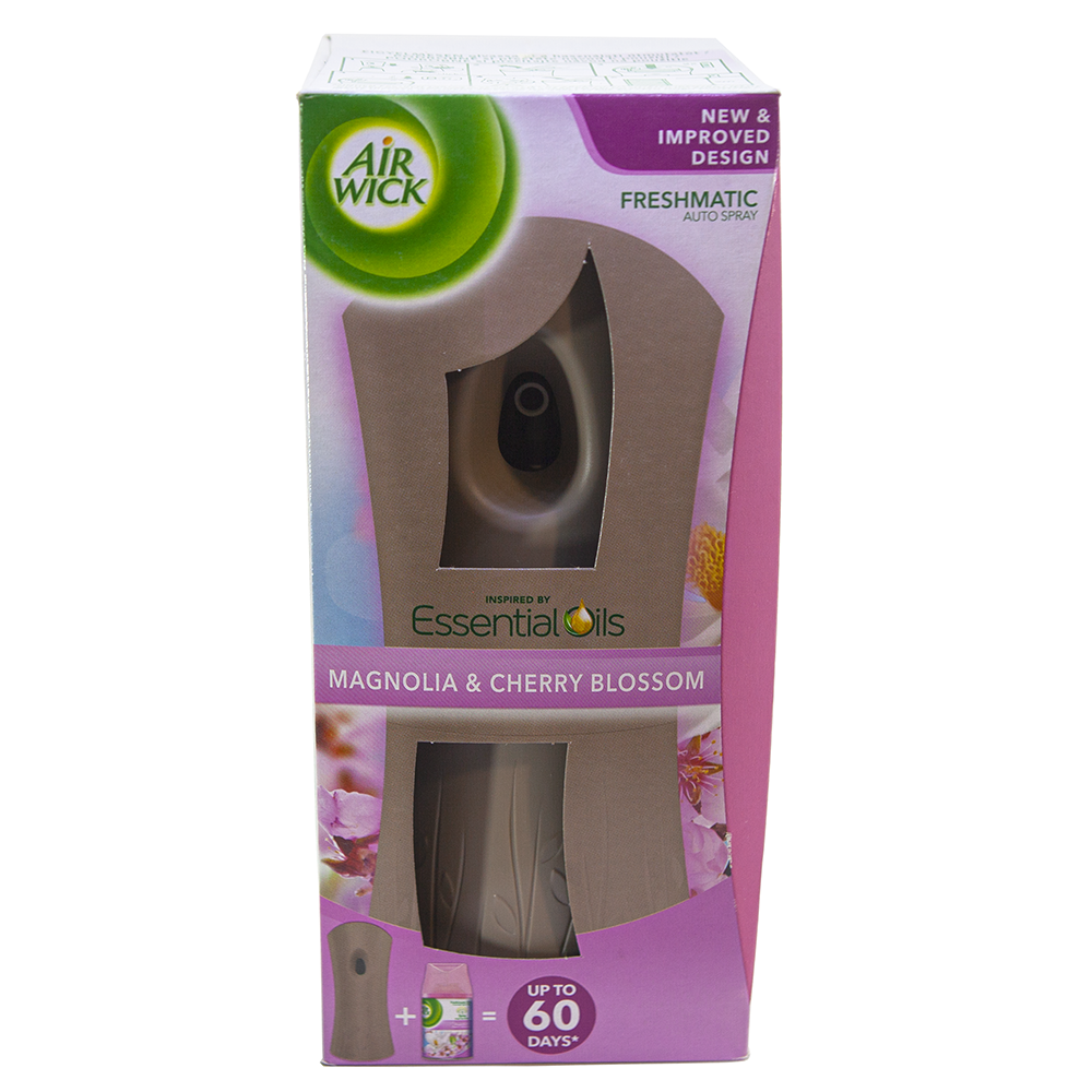 Bộ phun tinh dầu tự động Air Wick Magnolia &amp; Cherry Blossom 250ml QT000326 - hoa mộc lan