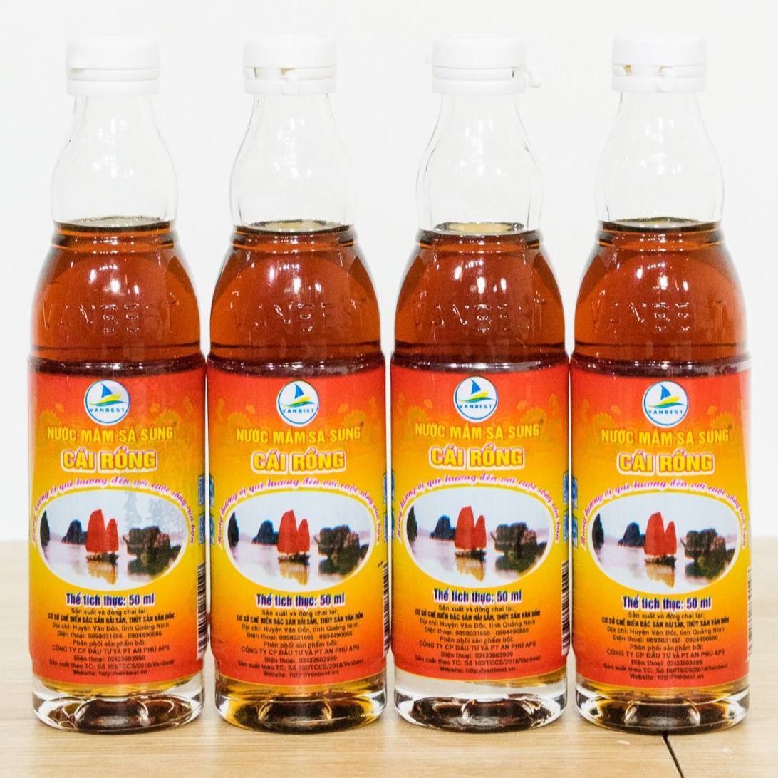 [Hộp 6 chai 36N 50ml] Nước mắm sá sùng Vân Đồn Cái Rồng loại 36 độ đạm hộp 6 chai mini 50ml giải pháp ngon miệng mọi nơi