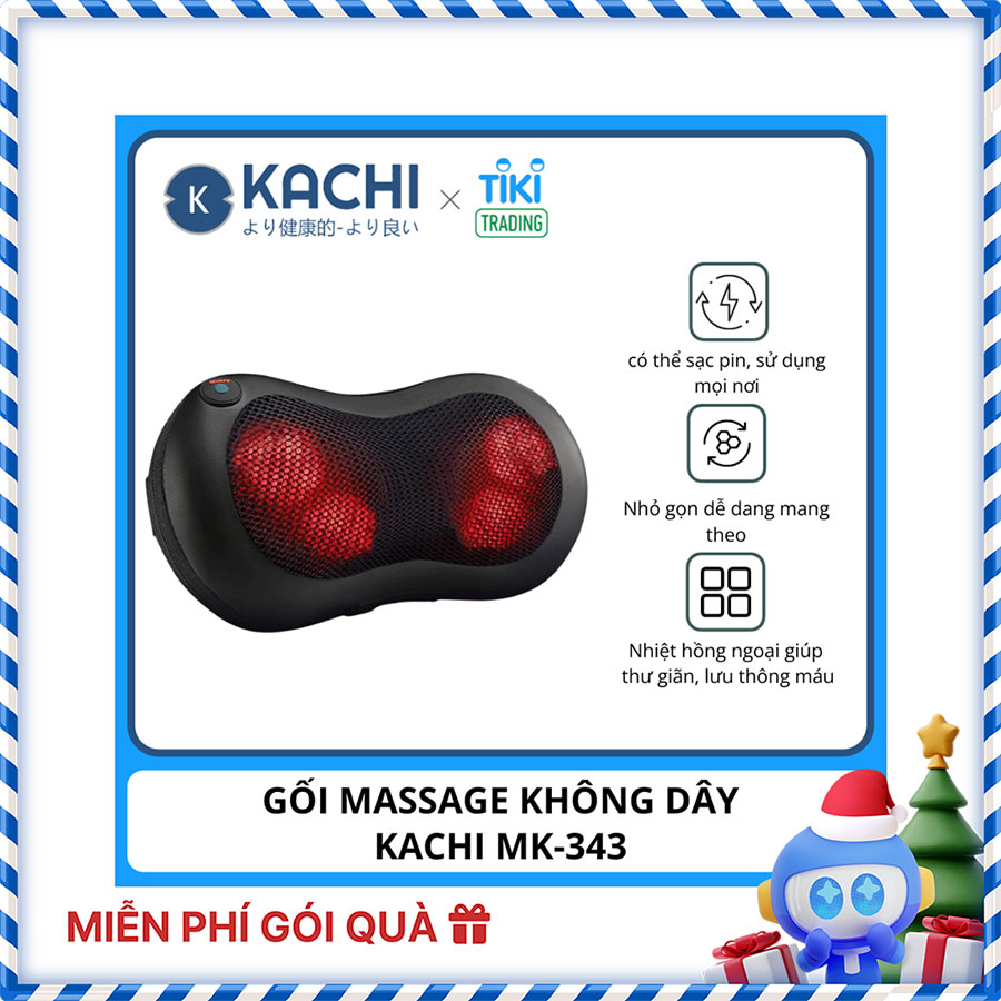 Gối massage không dây Kachi dòng cao cấp MK343 pin 2000mAh