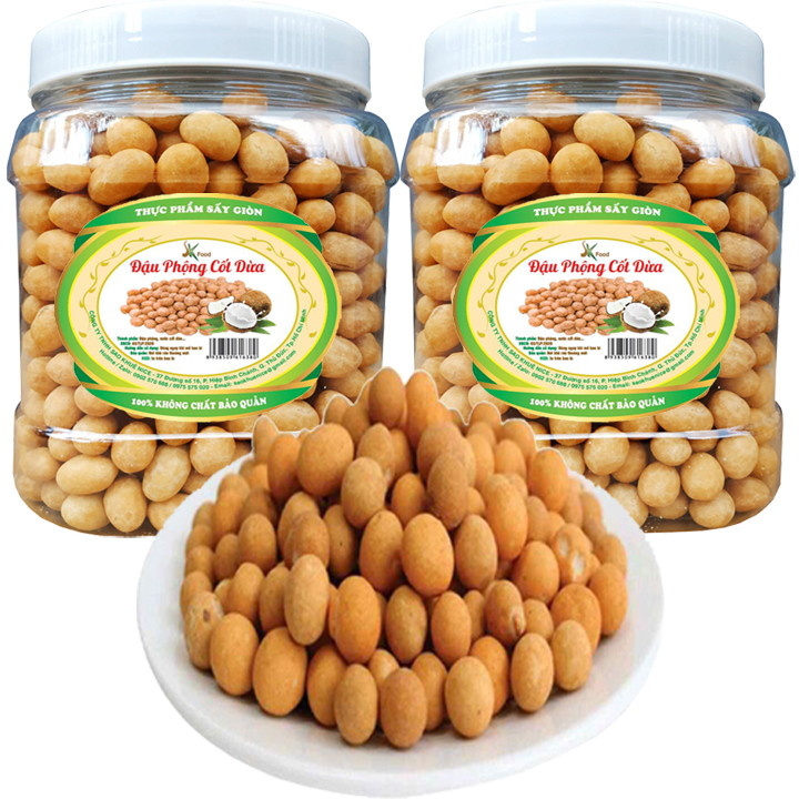 1Kg 2 Hũ Đậu Phộng Da Cá Nước Cốt Dừa Hiệu SK FOOD