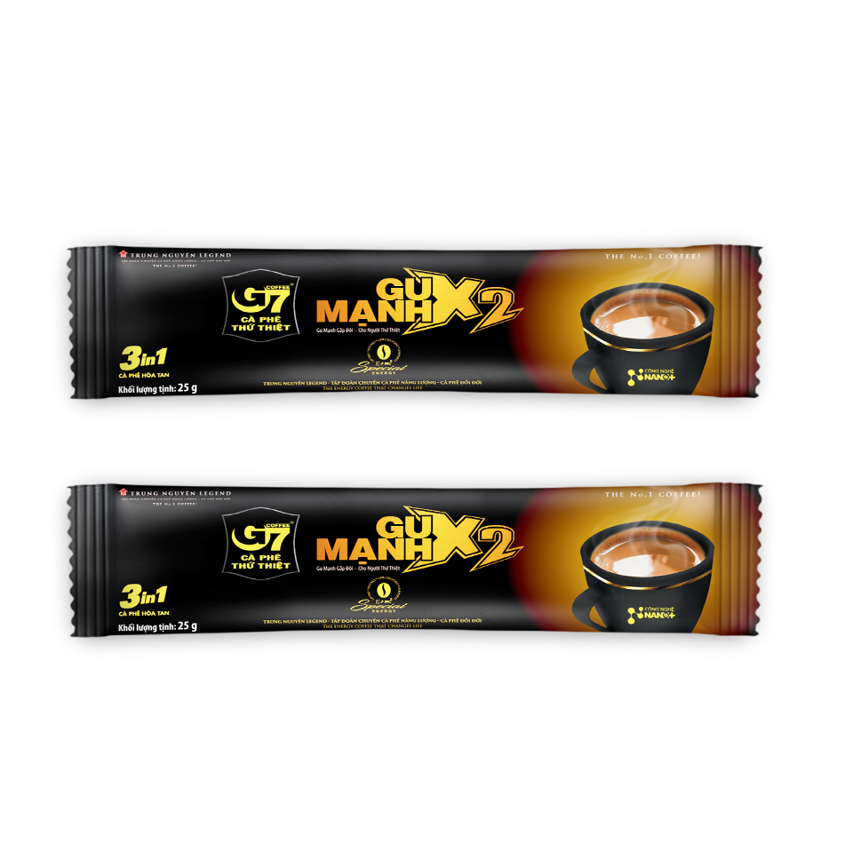 Trung Nguyên Legend - Cà phê sữa hòa tan G7 3in1 gu mạnh - Hộp 12 gói x 25gr