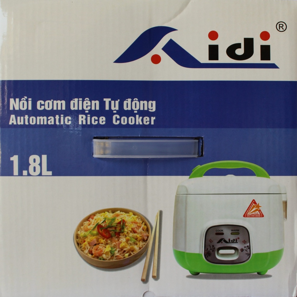 Nồi cơm điện ủ đa chiều Aidi MR-SM 6026 (1,8 lít) - Màu Ngẫu Nhiên - Hàng Chính Hãng