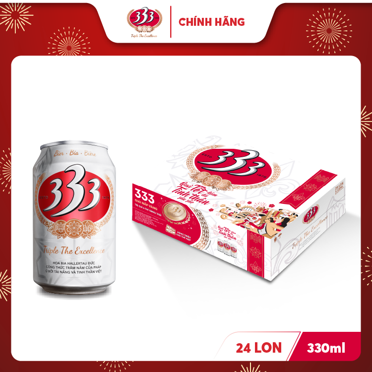 Thùng 24 Lon Bia 333 330ml