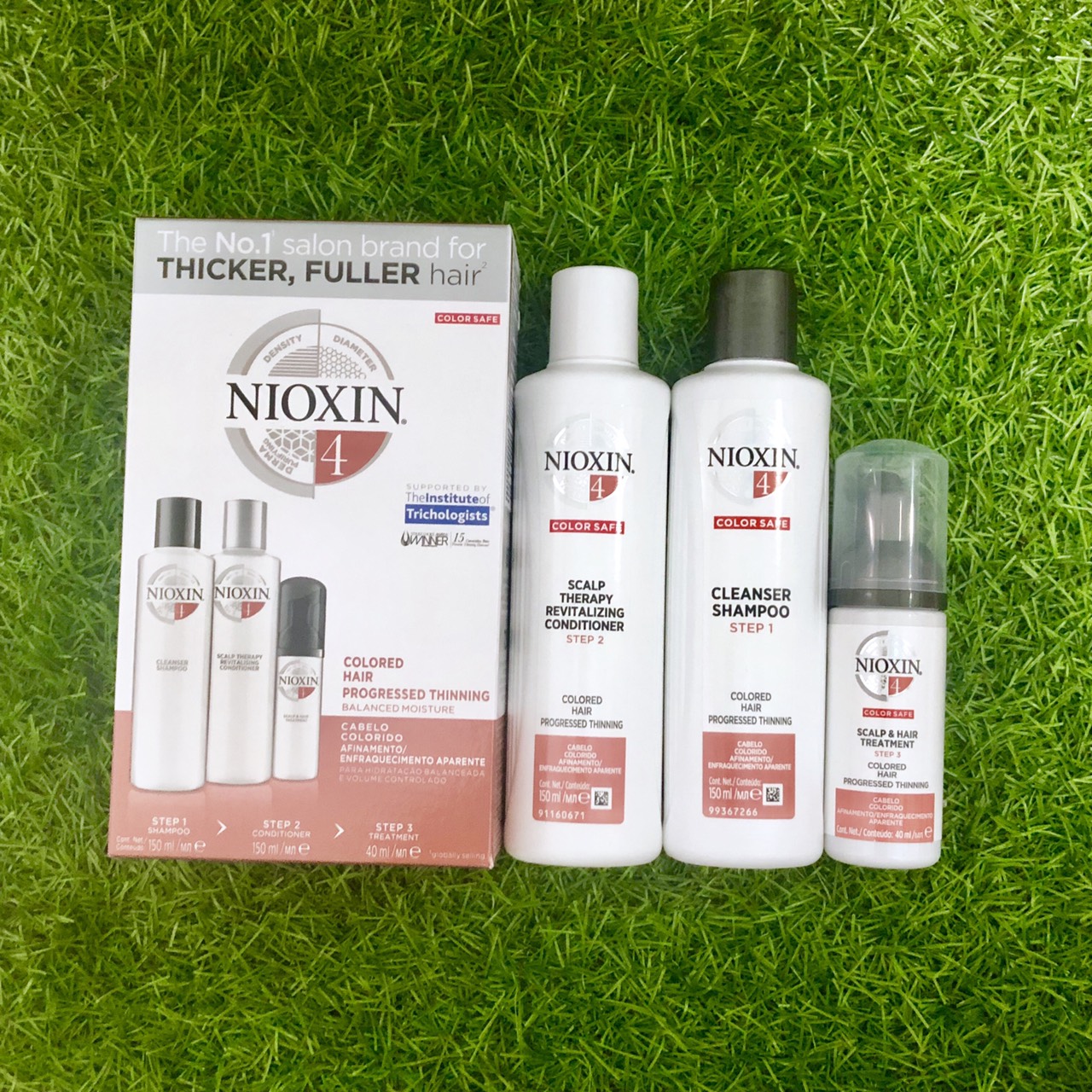 Bộ dầu gội xả du lịch Nioxin 4 Colored Hair Progressed Thinning Travel Kit cho tóc nhuộm có dấu hiệu thưa rụng Mỹ 150ml