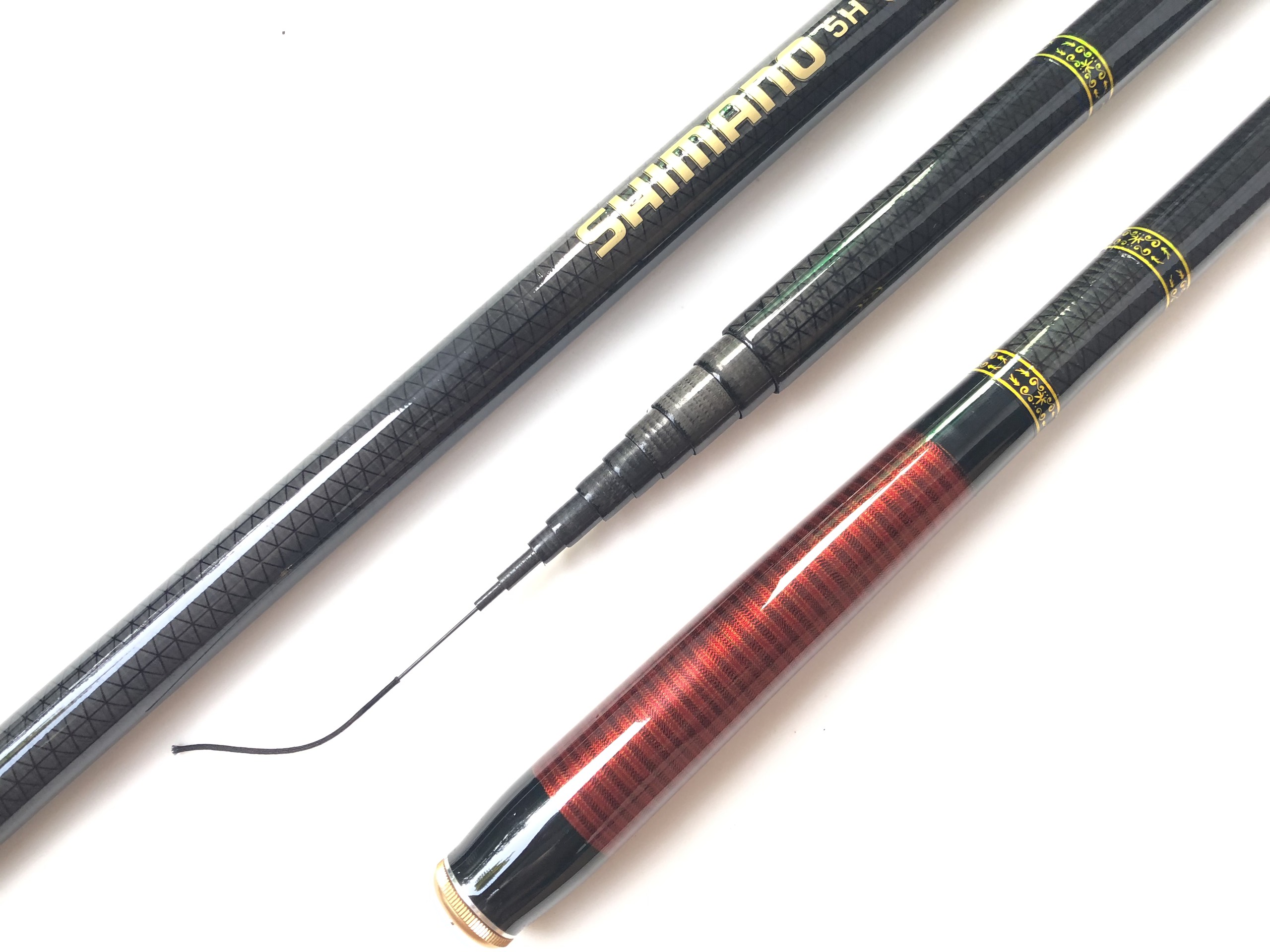 Cần câu tay carbon xoắn 5H đỏ
