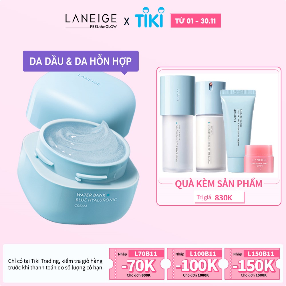 Kem Dưỡng Ẩm Dành Cho Da Dầu Và Da Hỗn Hợp Laneige Water Bank Blue HA Cream Oily 50ml