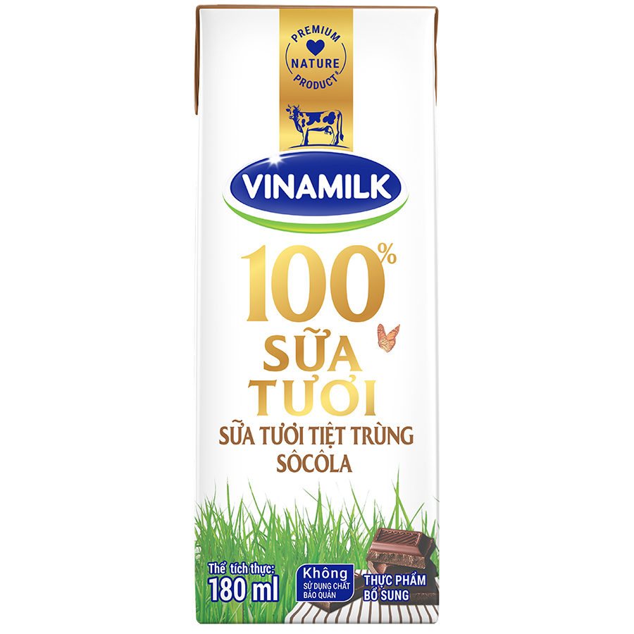 Thùng 48 Hộp Sữa Tươi Tiệt Trùng Vinamilk 100% Sôcôla  (180ml / Hộp)